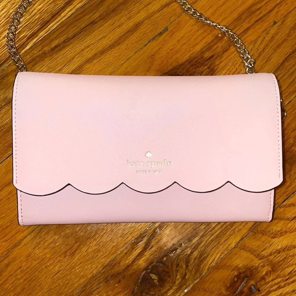 Kate spade pink chain wallet bag - Picture 2 of 8